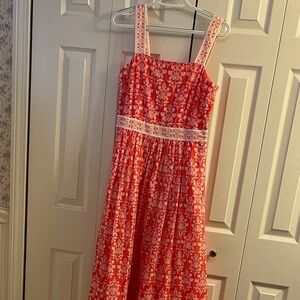 Talbots Voile Fit & Flare Maxi Dress, Damask Bouquets Print